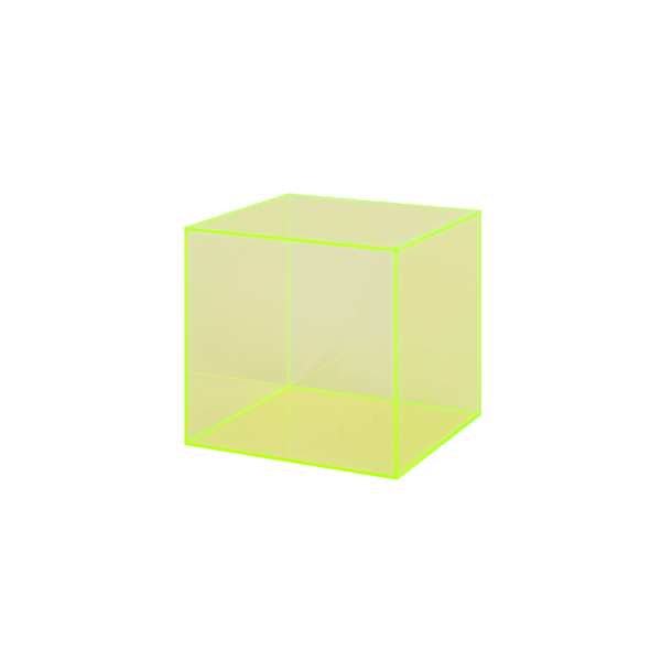 アクリル BOX 5面体 100角 蛍光グリーン