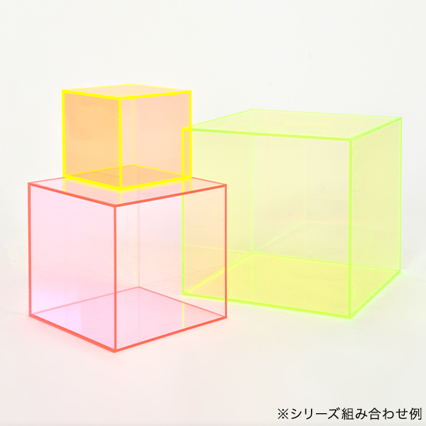 アクリル BOX 5面体 200角 蛍光ピンク 3枚目