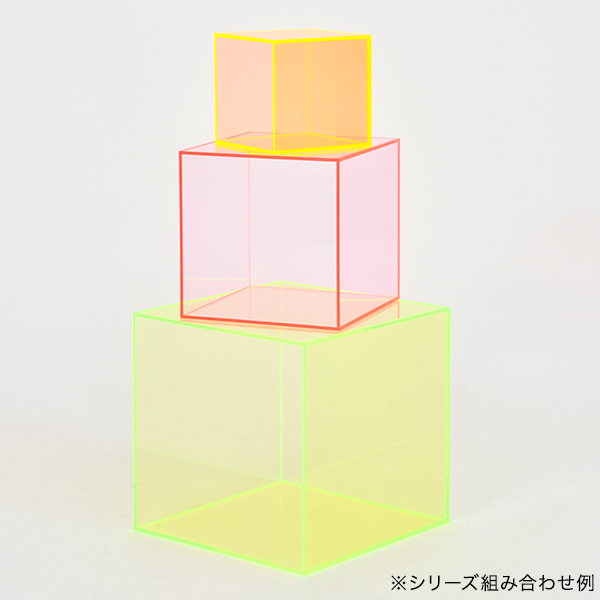 アクリル BOX 5面体 200角 蛍光ピンク 4枚目