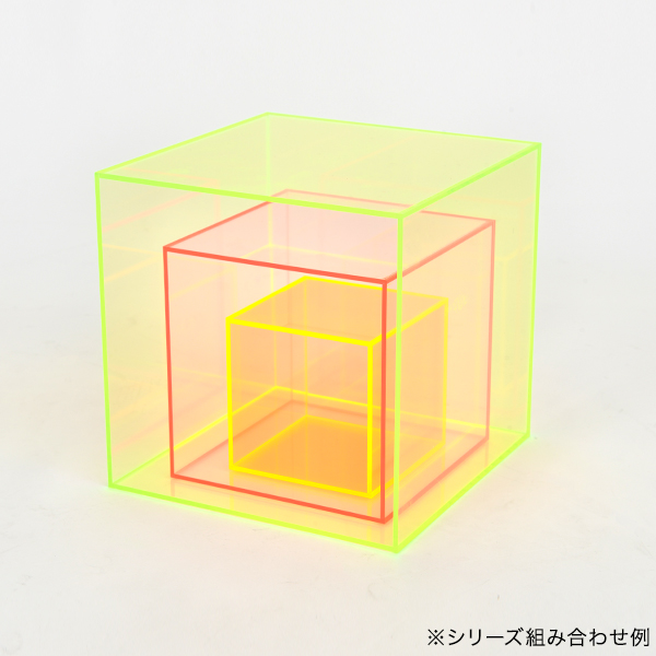 アクリル BOX 5面体 200角 蛍光ピンク 5枚目