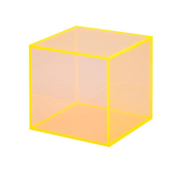 アクリル BOX 5面体 150角 蛍光オレンジ