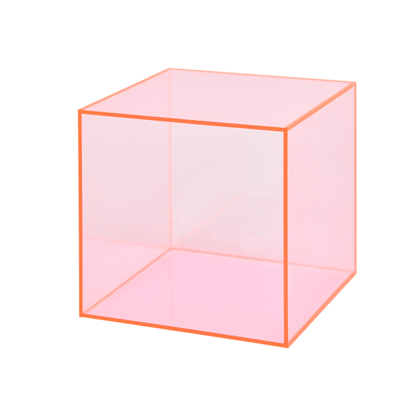 アクリル BOX 5面体 150角 蛍光ピンク