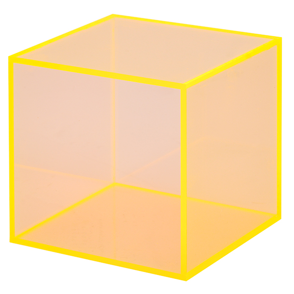 アクリル BOX 5面体 200角 蛍光オレンジ