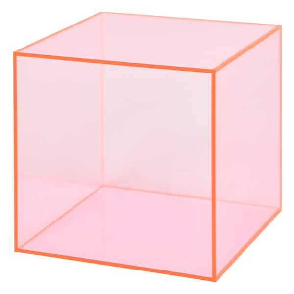 アクリル BOX 5面体 200角 蛍光ピンク