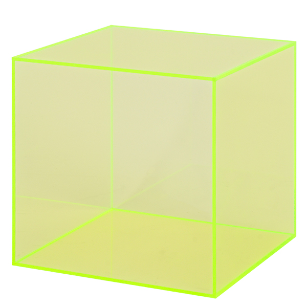 アクリル BOX 5面体 200角 蛍光グリーン