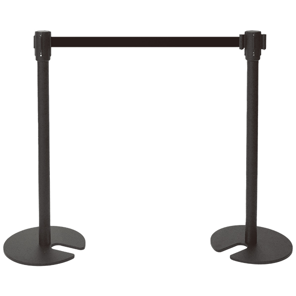 ベルトパーティションSUS-2(H94cm) 黒/黒(組立済) 店舗用品 展示会 イベント 仕切り 誘導