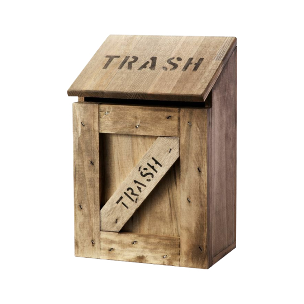 ミニTRASH 2型 吊金具付 ライトオーク(茶)