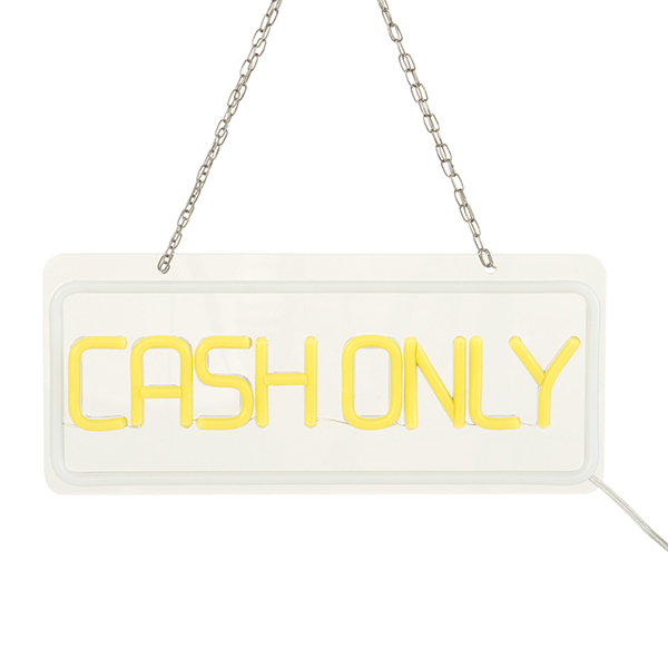 LEDネオン CASH ONLY 黄白