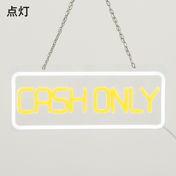 LEDネオン CASH ONLY 黄白 2枚目