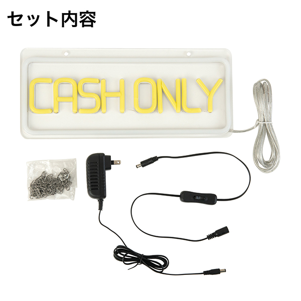 LEDネオン CASH ONLY 黄白 8枚目