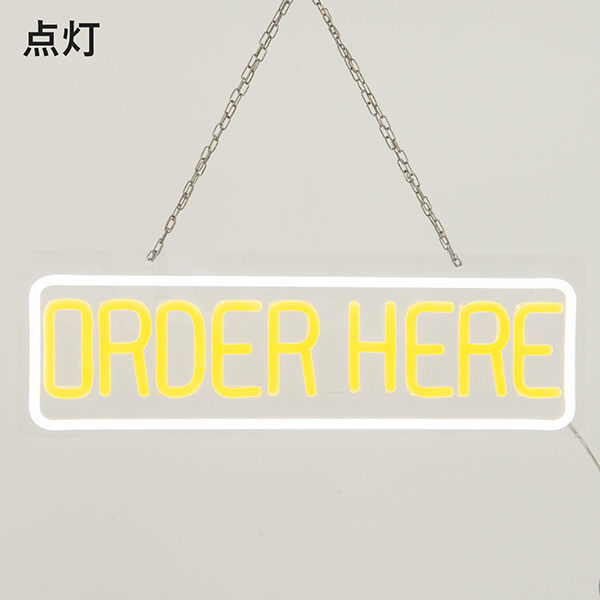 LEDネオン ORDER HERE 黄白 2枚目