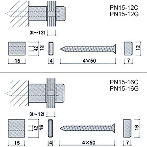 ポピック ピアレスフック PN15-12C (クローム)