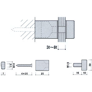 ポピック ピアレスフック PN25-20G (ゴールド)