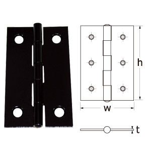 カラー丁番 ブラック(2枚セット) 25mm　店舗用品　スカルプス
