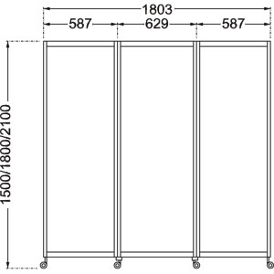 3曲パーテーション(ステン) SP-6-73 2枚目