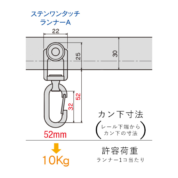 D40レール ステンレス 2mセット 天井取付用 7枚目