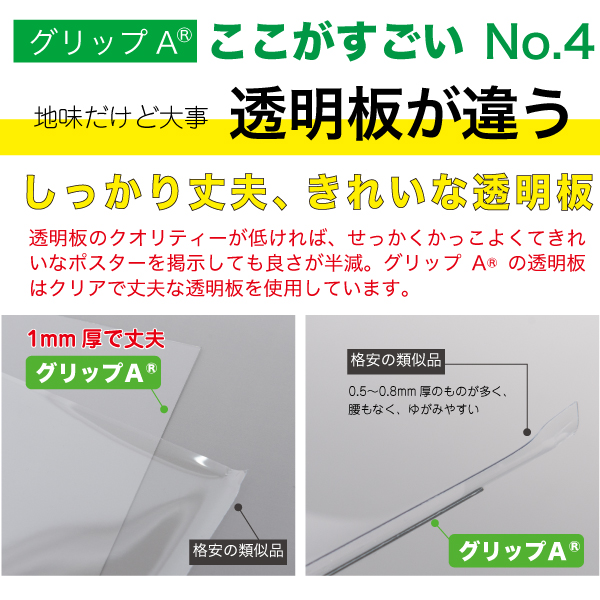 グリップA®　A2　片面　シルバー A型看板　スタンド看板 7枚目